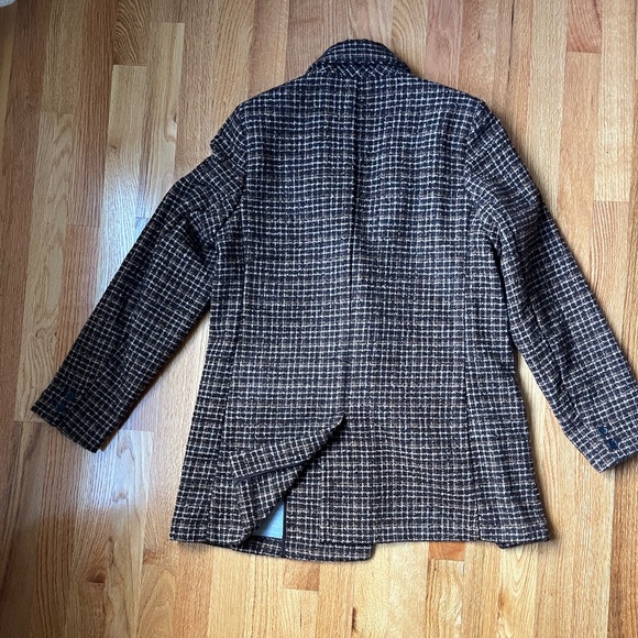Oversized Plaid Soft-Brushed Tweed Blazer for Women - Picture 5 of 6